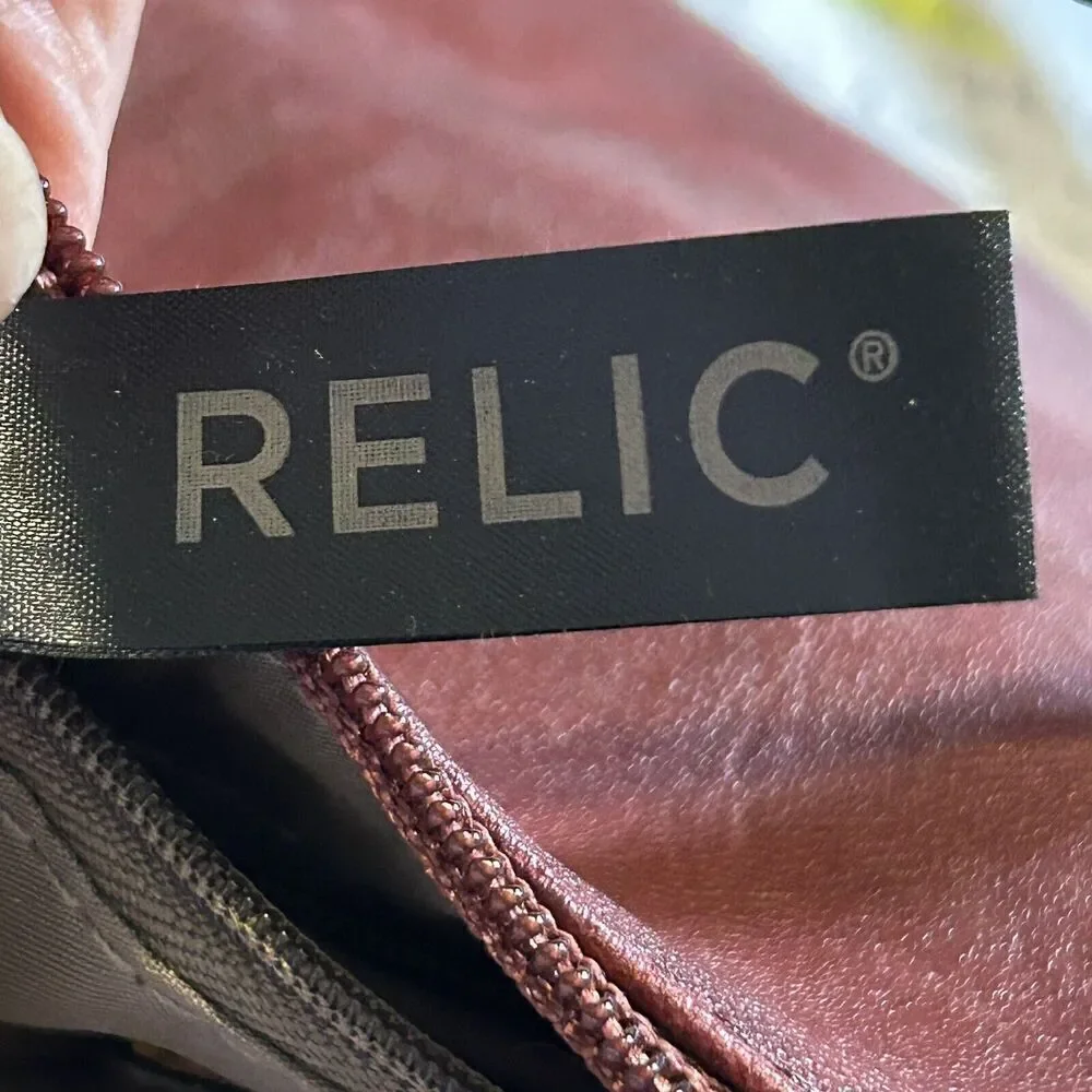 Relic Bleeker Slide Pocket Burgundy Purse Shoulder Bag Crossbody